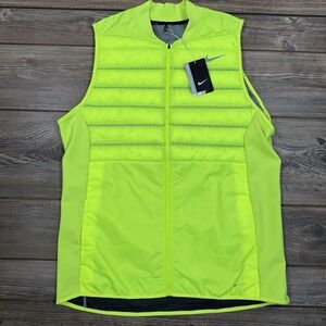 Nike AeroLoft Men's Golf Vest Volt Size XL Vented Quilted Lightweight Warmth NWT